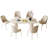 Pearlena 70.87" Modern Rectangle Cream White Dining Table Set with 6 Chairs for Kitchen, Bar, Living Room-539561009-539561008