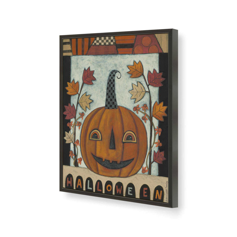 «Halloween Jack O'Lantern» par Bernadette Deming, reproduction d'art d'Halloween, 12 W x 16 H, Noir, Impression encadrée