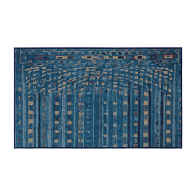 Tapis bleu lavable à la machine