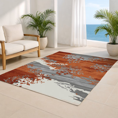 Tapis intérieur et extérieur brun Watercolor