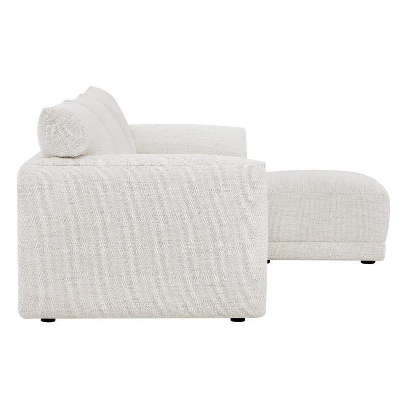 Bodhild 115.7'' Boucle 4 - Piece Modular Sectional with Ottoman, Pearl Boucle