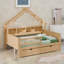 Lit de jour en bois avec lumières DEL, tiroirs de rangement, garde-corps et tablettes-115607361