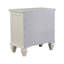 Table de chevet 3 tiroirs blanc crème avec plateau coulissant