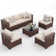 Bhairavi 6 - Person Modular Patio Conversation Sets with Cushions