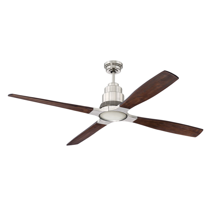 60'' Ceiling Fan with LED Lights, Brushed Polished Nickel