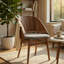 Ensemble de 2 chaises d'appoint Dio, dossier incurvé ouvert, brun noyer