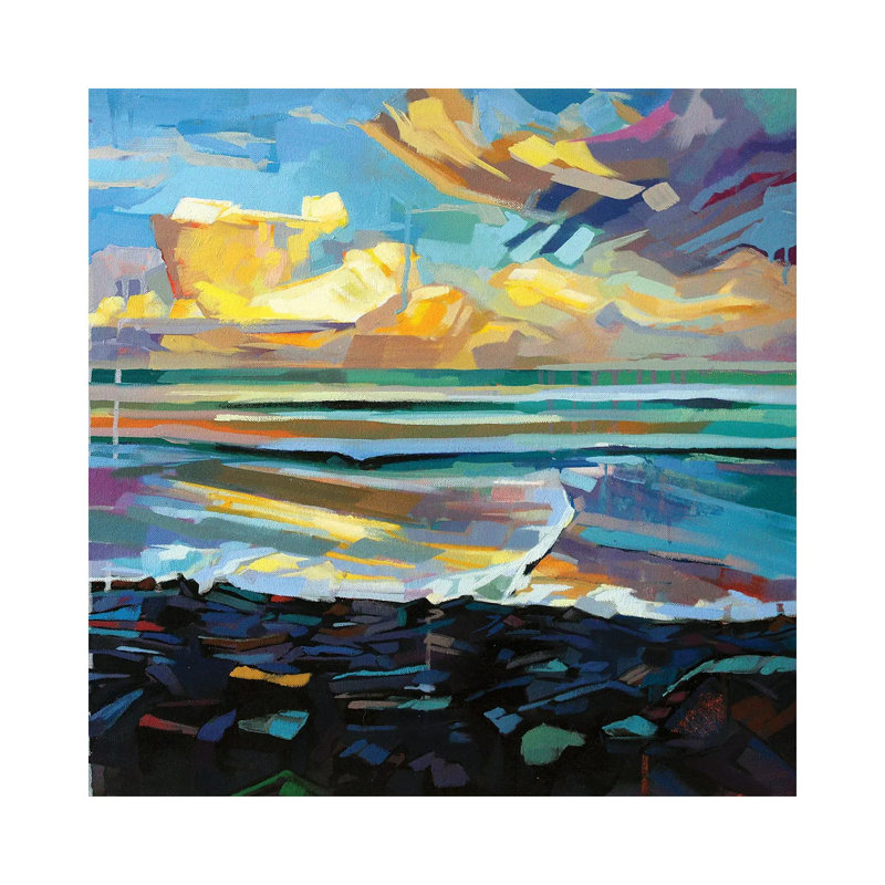 Streedagh Beach, Storm Fionn by Kevin Lowery - Wrapped Canvas Painting, 30.48 cm H x 30.48 cm W