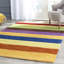 Tapis jaune / multicolore en laine tissé à plat à la main Hossain-1523823934