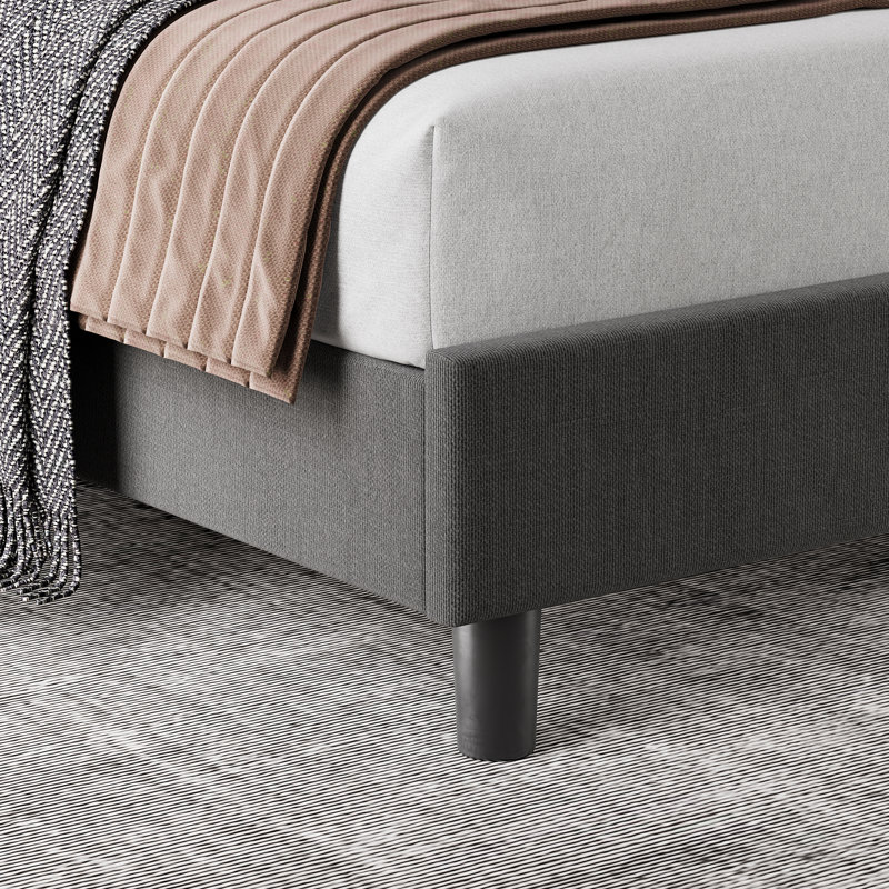 Lit-bateau tapissier Watse, Grand, Gris foncé