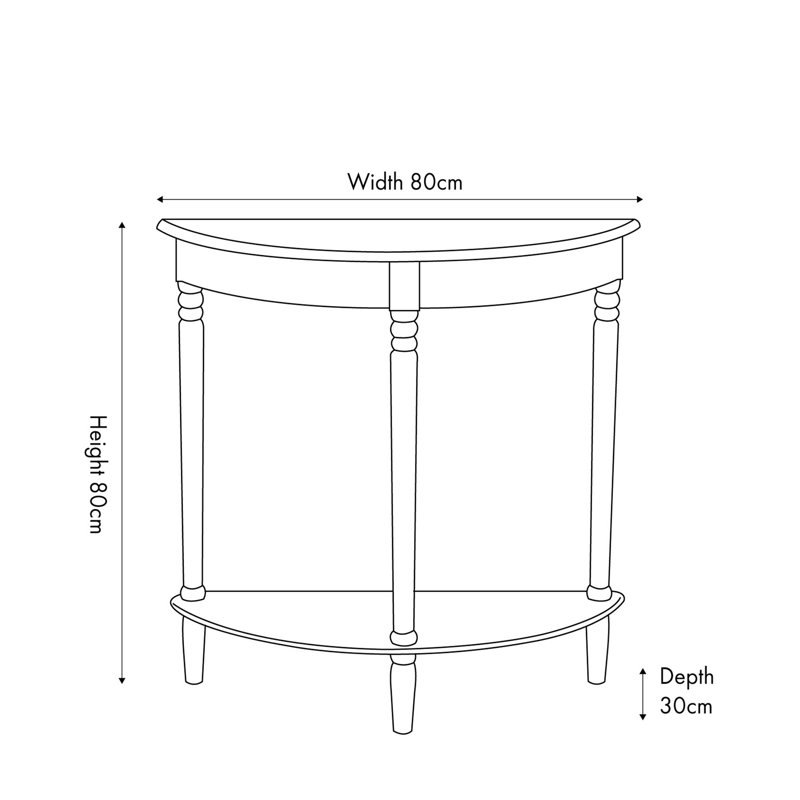Callum 80cm Solid Wood Console Table, Black