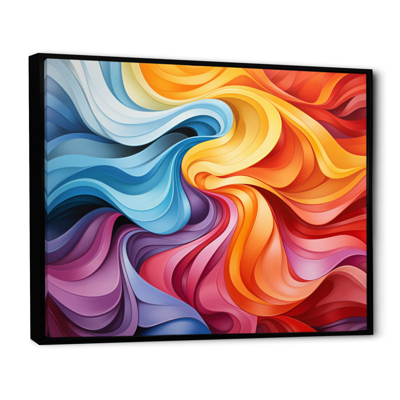 Opt Optical Delirium V sur impression sur toile, H 12 po x l 20 po x P 1 po, Cadre flottant noir