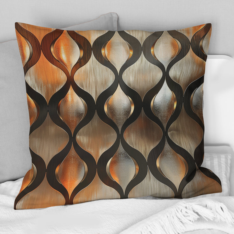 Metallic Gradient II - Glam Throw Pillow, 18"H x18"H