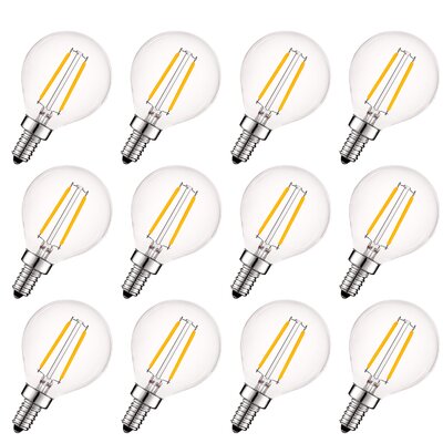 4 Watt (40 Watt Equivalent), G16.5 LED, Dimmable Light Bulb, E12/Candelabra Base -  Luxrite, LR21610-12PK