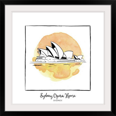 « sydney opera house-brushstroke immeubles », impression