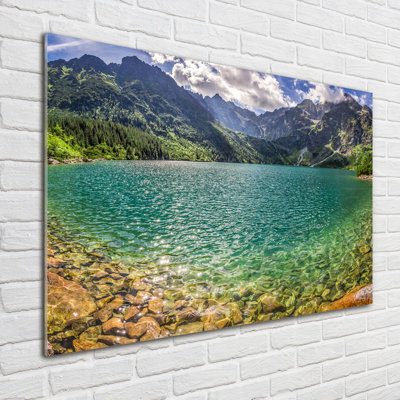 Lake In The Mountains - No Frame Print on Glass