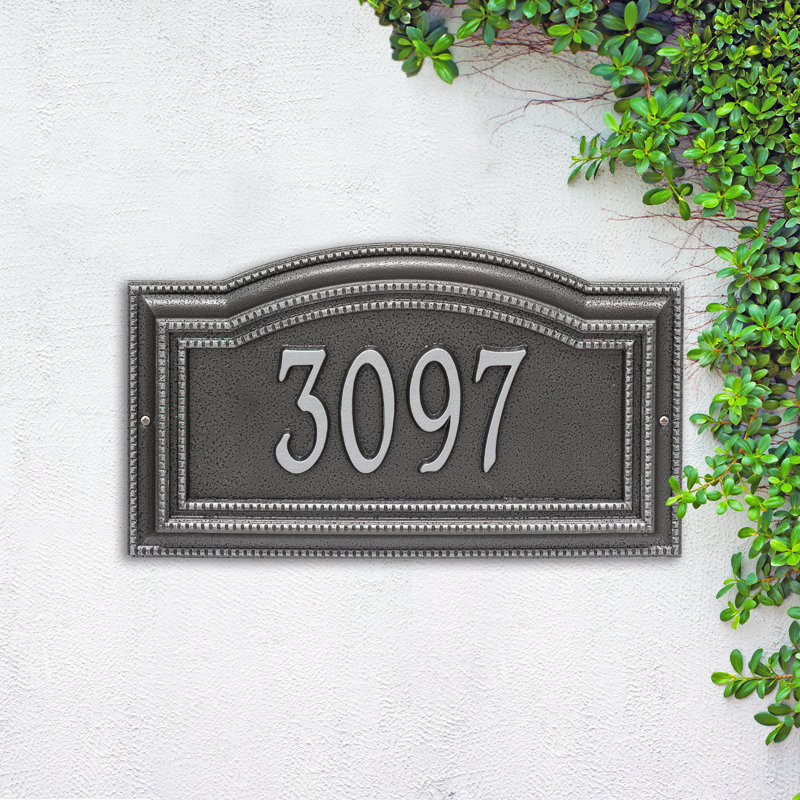 Signature Series 1-Line Wall Address Plaque, Smoke Gray, Gray, Yes