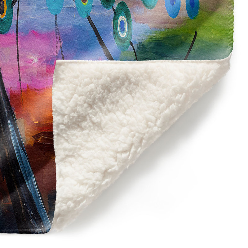 Couverture sherpa doux arbre couleur, l 51 po x L 60 po