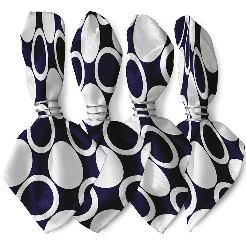 Sergent Polyester Geometric Square Napkin, Navy