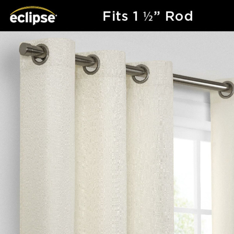 Ivory Blackout Polyester Grommet Window Curtain Panel, 42 x 84