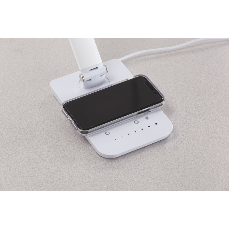 Lampe de bureau 16,75 po avec USB, Blanc