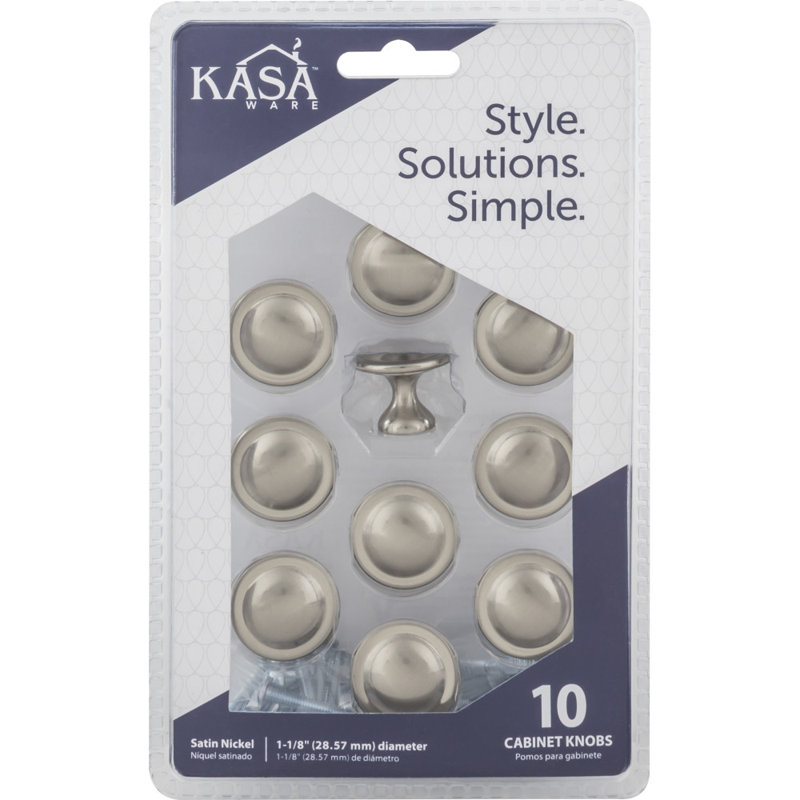 1 1/8" Diameter Mushroom Knob Multipack, Satin Nickel