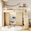 Lit mezzanine double avec escalier de rangement-1767923716