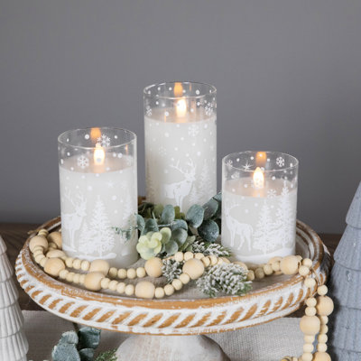 Flameless Jar Candle with Glass Holder
