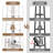5-Tier Corner Bookcase with LED Lights for Living Room, Bedroom, Study
