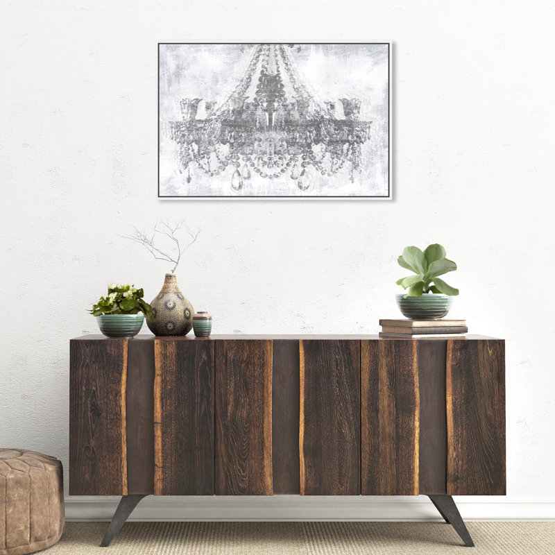 Diamants argentés - Impression sur toile, Cadre blanc, H 20 po x l 30 po