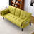 Foldable Multi - Functional 70 Inch Cotton And Linen Bed, Transforms Balcony Into Second Living Room, With Central Cup Holder Armrest Storage Dual Mode Switch, 2 Pillows, Yellow Dark Grey Beige-1238046060