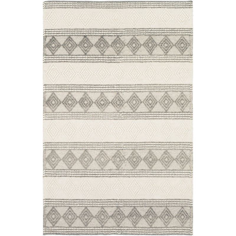 Hygge Textured Wool Hand Woven Area Rug, Rectangle 152 x 229 cm