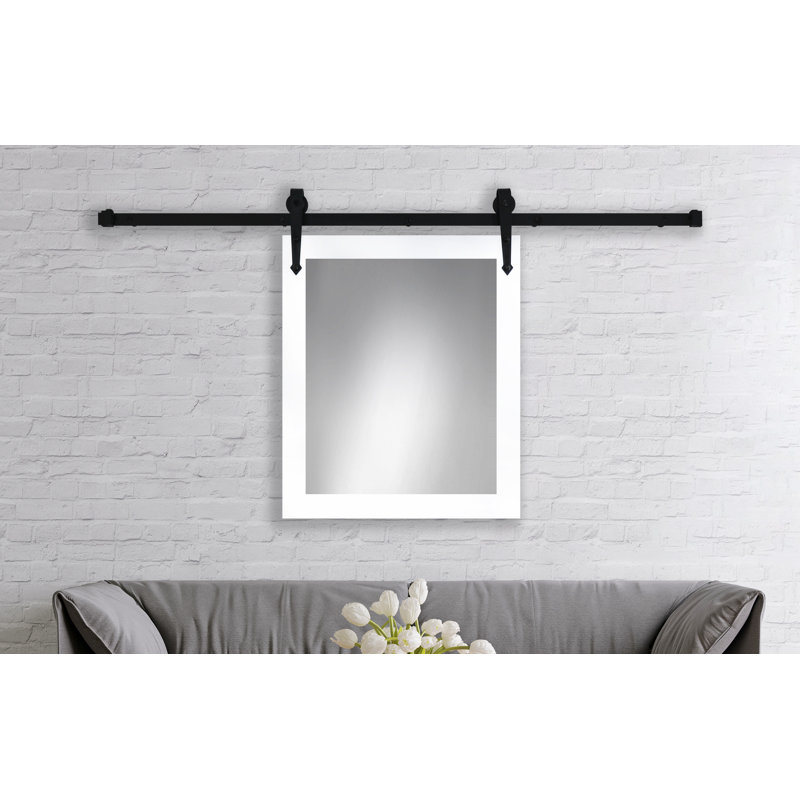 Neace Flat Mirror, 39" H x 33" W, Satin White