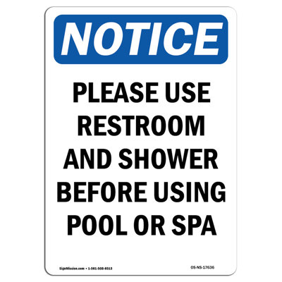 Osha Notice Please Use Restroom and Shower Sign