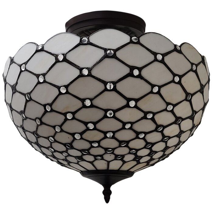 Fleur De Lis Living Jackqueline Glass Semi Flush Mount & Reviews | Wayfair