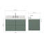   Ensemble de meuble-lavabo mural rectangulaire simple 36 pouces avec comptoir en quartz blanc pur 1,5 pouces Ensuko-1280237275-1280237272