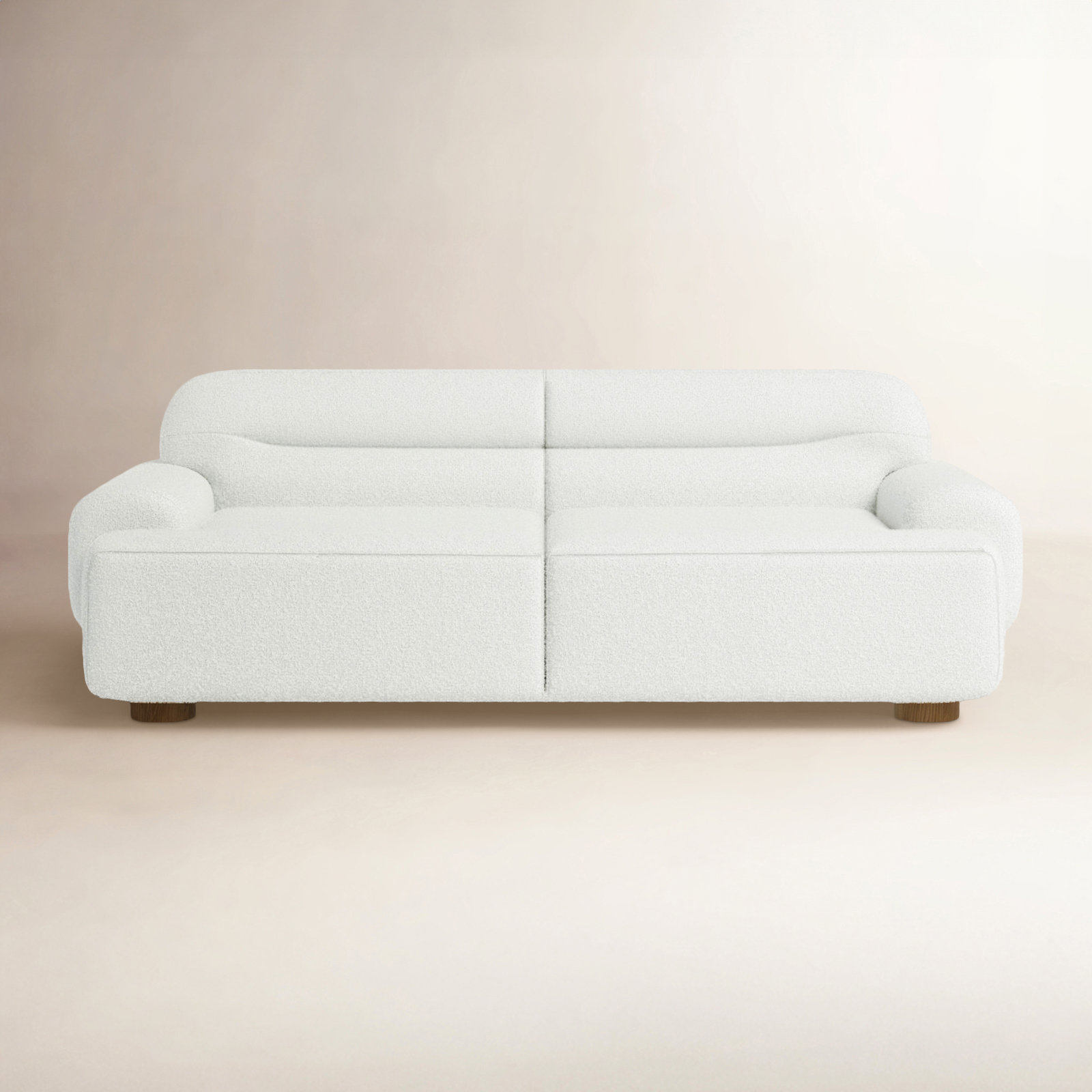 Ayda 89'' Upholstered Sofa, White Boucle 100% Polyester