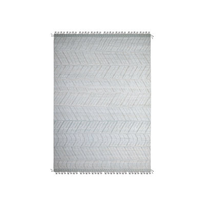 Tapis à motif zigzag tissé à la main 10 pi x 14 pi bleu à motif marocain 0B5582BF9A994F1AA932717621952088