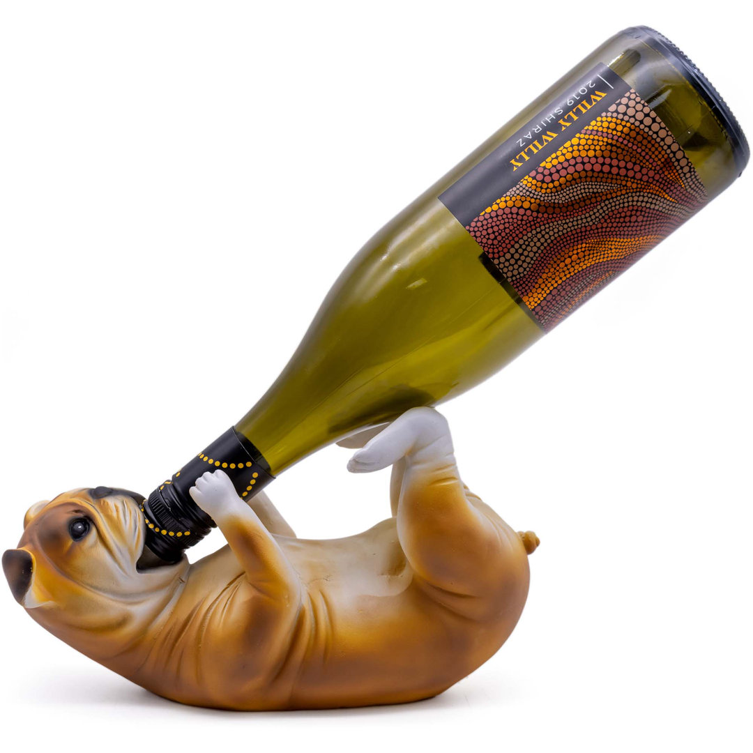 Brown Adorable Puppy Dog Bottle Holder Countertop Display
