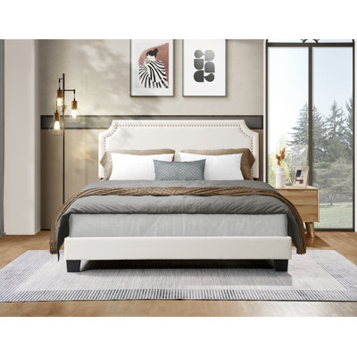 Verona Linen Upholstered Platform Bed