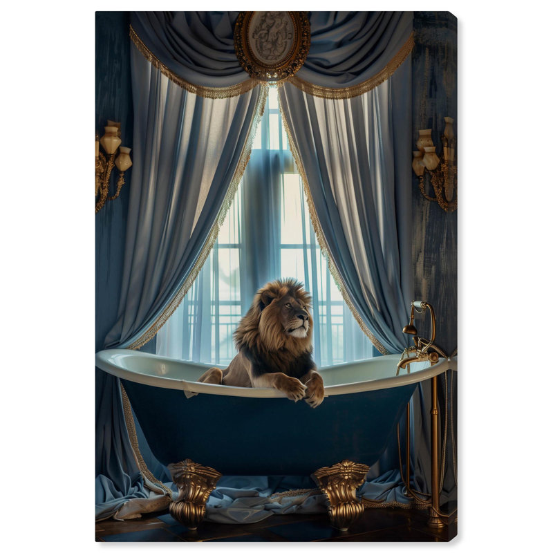 «Elegant Lion Bath Canvas» par Notoriart, Toile tendue, H 30 po x l 20 po