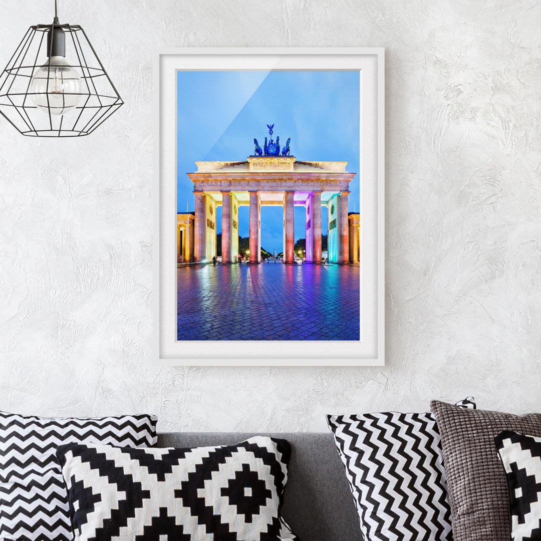 Gerahmtes Poster Illuminated Brandenburg Gate