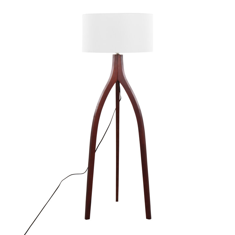 Lampe sur pied contemporaine Wishbone, Noyer