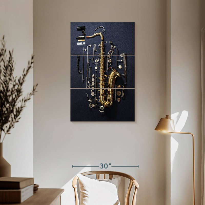 Abarca Disassembled Saxophone, 57" H x 36" W
