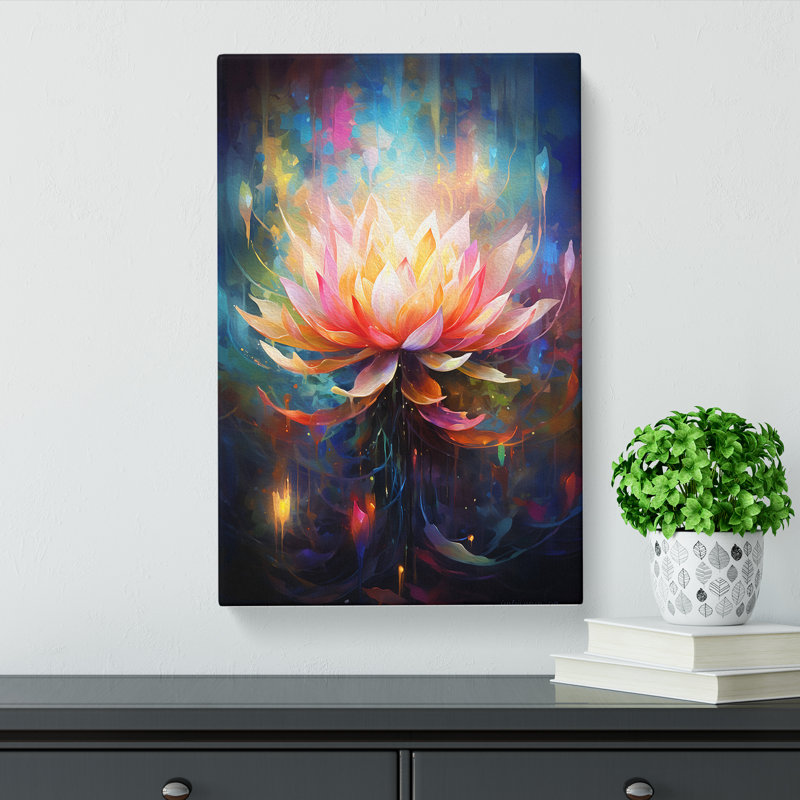 Lotus Flower Abstract - Wrapped Canvas Print, 50cm H x 35cm W x 3cm D