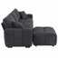 Canapé modulaire de 110 po, en forme de L avec siège très grand, conception à tirette, repose-pieds mobile, mousse haute densité, combinaison libre, structure en métal et en bois robuste, tissu bouclé