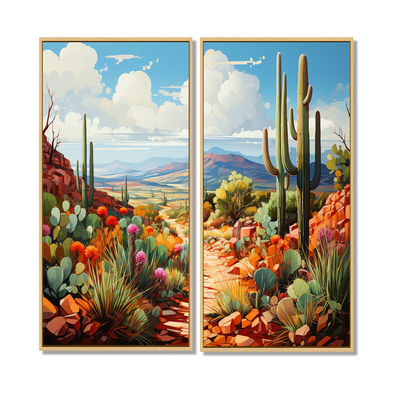 Mariolino - ensemble d'art mural traditionnel de 2, 40" H x 40" W, Impression encadrée flottante, Cream