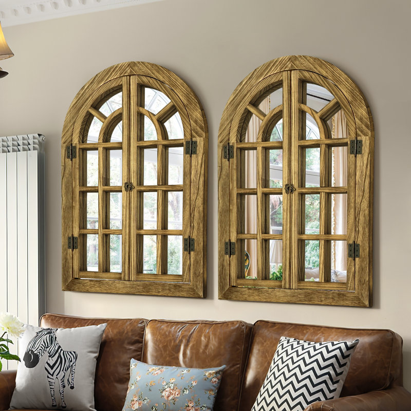 Miroir mural Fleda, 36 po x 24 po, Brun