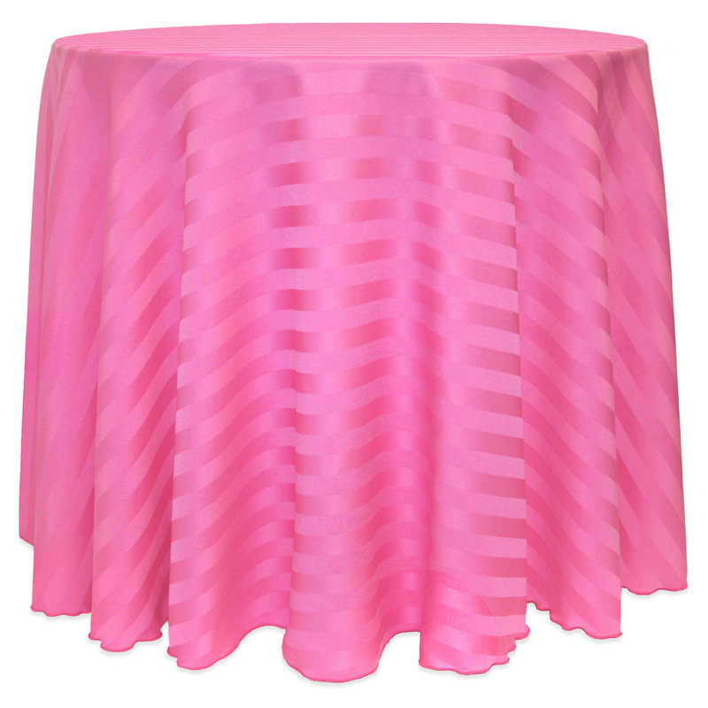 Ultimate Textile Satin Stripe Rectangular Tablecloth, Watermelon, 1, 120" x 120"