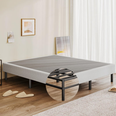 14" high metal box spring with Frabric foot cover, sturdy bed base, easy assembly
