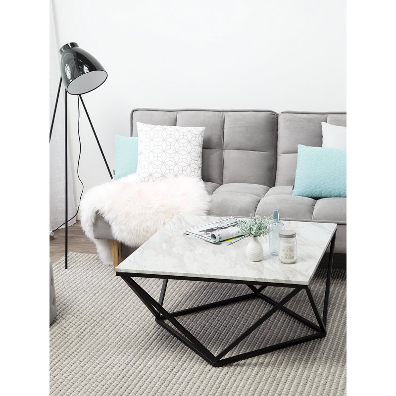 Neihart Frame Coffee Table, Grey Top / Black Base